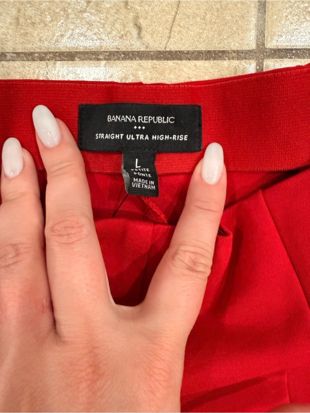 Banana Republic Red Straight Ultra High-Rise Pants - Picture 3 of 5